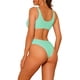 thumbnail image 3 of INSPIRAR CHIC Bañadores de Mujer con Cadena de Oro V Cuello Monokini de Una Pieza Con Corte Traje de Baño Verde Claro Medio, 3 of 5