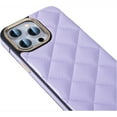 thumbnail image 3 of Compatible with iPhone 13 Pro Max Phone Case,PU Leather + TPU Hybrid Protection,Diamond-shaped PU Leather Back,Anti-fall Shockproof Anti-Scratch Lightweight Durable Thin Fit Phone Case,Purple, 3 of 12