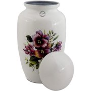 Aluminum Keepsake Urn For Ashes- Cremation Urn for Human Ashes Adult-Memorial Urn- Bag Included (Floral 1, 6.5 x 6.5 x 10.5 - 200lbs or 91kg)