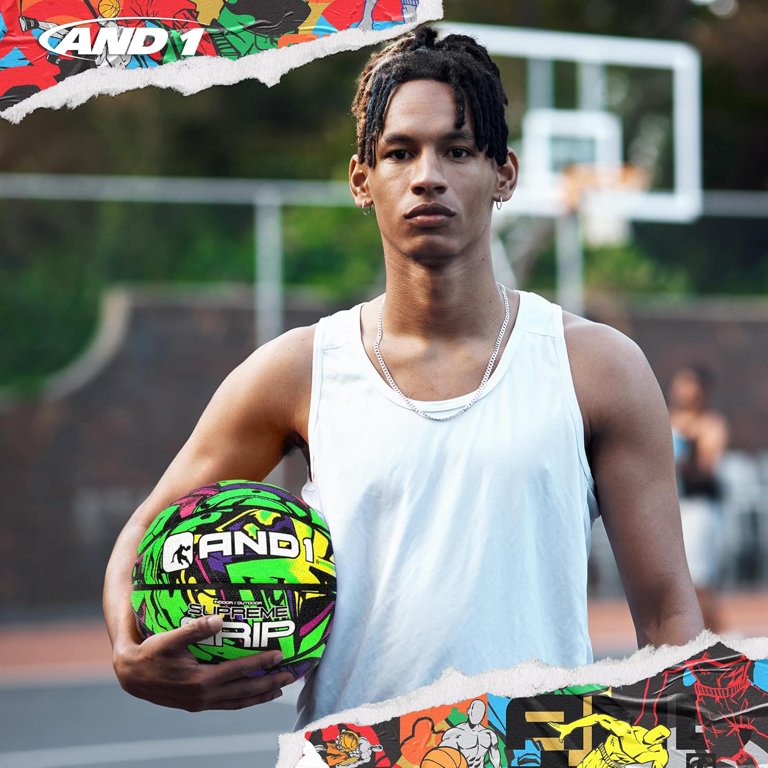 Balón De Baloncesto And1 Ultra Grip Advanced Premium De Go. Color Verde/púrpura (Mint/Purple