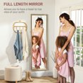 thumbnail image 4 of HOMCOM Full Length Mirror Standing Leaning Wall 64" x 21" Dark Wood Grain, 4 of 9