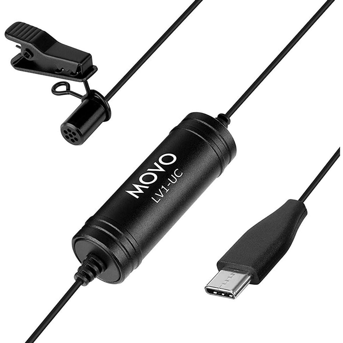 Movo Photo LV1-UC Clip-On Digital Lavalier Omnidirectional Microphone with USB Type-C Connector