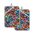 thumbnail image 7 of Yayeee Pot Holders Kitchen Heat Resistant with Pockets 7"x9.8" Cotton Oven Cooking Hot Pads, Vibrant Dragon Scales Pattern, 7 of 7