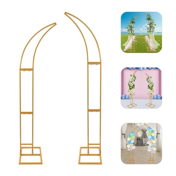 2 PCS Modern Golden Wedding Arched Bracket Steel Tube for Ceremony and Party