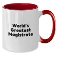 thumbnail image 2 of World's Greatest Magistrate Funny Gifts from Friends, Family, and Coworkers for Magistrate Men, Unique Two Tone Coffee Mug for Christmas, 2 of 4