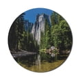 thumbnail image 1 of Yosemite Mouse Pad for Computers, Large Granite Cliff Surrounded by Trees River Under Clear Sky Wild Beauty Scenery, Round Non-Slip Thick Rubber Modern Mousepad, 8" Round, Green Blue, by Ambesonne, 1 of 2