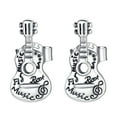 thumbnail image 1 of Pendiente elegante Minnieouse con dijes de guitarra Plata de Ley 925, 1 of 6