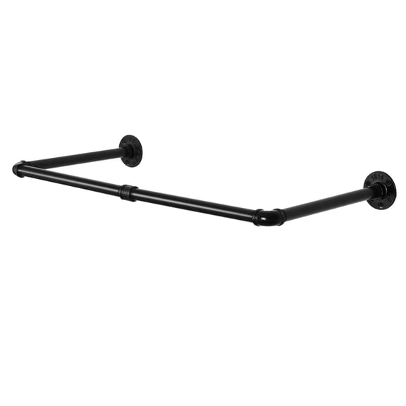 OYEAL Industrial Pipe Clothing Rack, Wall Mounted Garment Rack, Retro Black Closet Rod Bar for Hanging Clothes, Laundry Room, Bathroom