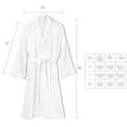 thumbnail image 2 of Unisex Bathrobe - 100% Terry Cotton Soft Plush Kimono Robe, White, Size XL, 2 of 8