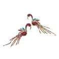thumbnail image 4 of Long Flamingo Burgundy Dangle Drop Earrings for Women Large Boho Bird Tassel Crystal Rhinestones Dangling Earrings Hawaiian Bohemian Unique Earrings Statement Pretty Bling Sparkly Jewerly, 4 of 6