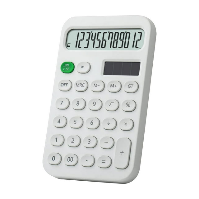 Calculatrices Scientifiques, Tyeign Calculatrice de Bureau Colorée à 12 Chiffres Calculatrice de Base avec Support Inclinable (6 Couleurs) Alimentation / Pile pour l'École et la Maison Calculatrice Scientifique Calculatrice de Collège Gris