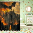 thumbnail image 2 of Manfei Gothic Black Dragon Animals Shower Curtain 72Wx84L,Vintage Castle Bathroom Shower Curtain,Black Brown, 2 of 5