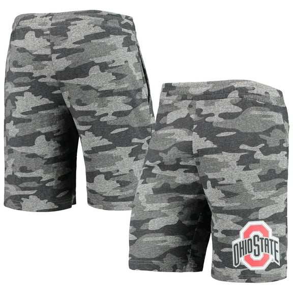 Men's Concepts Sport Charcoal/Gray Ohio State Buckeyes Camo Backup Terry Jam Lounge Shorts