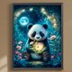 thumbnail image 1 of Cuadros Decorativos 5D bricolaje completo redondo taladro diamante pintura Moonlight Panda Kit decoración del hogar (2) Wdftyju embutido en tela, 1 of 1
