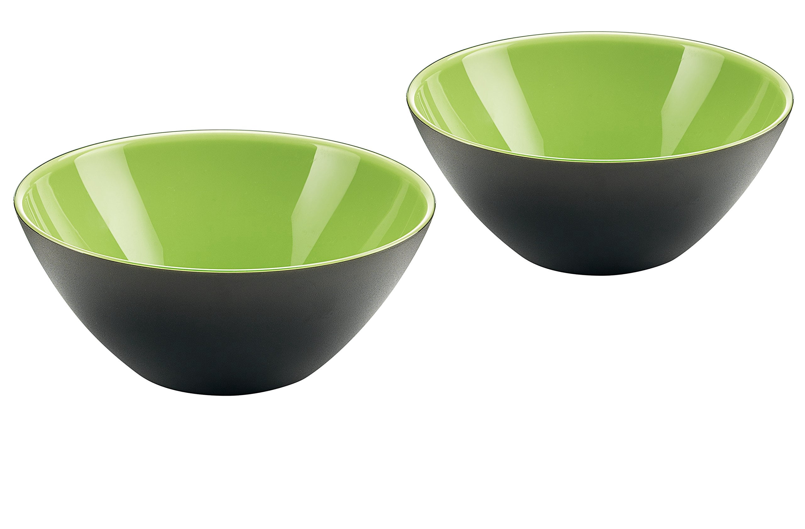 Guzzini My Fusion Bol Acrylique Vert et Noir, Ensemble de 2