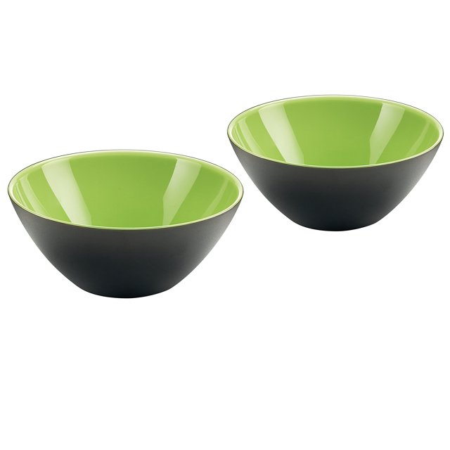 Guzzini My Fusion Bol Acrylique Vert et Noir, Ensemble de 2