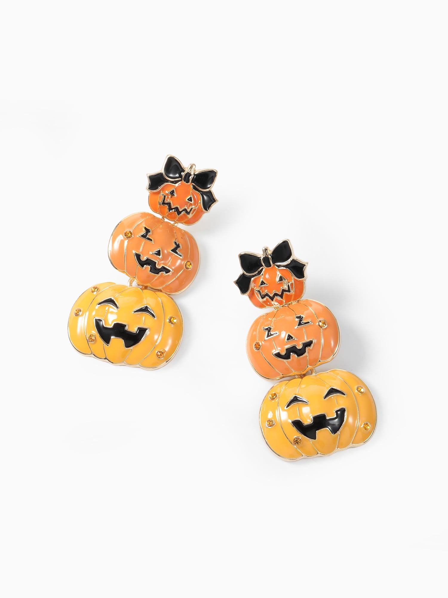 Way to Celebrate Jack-O-Lantern Stack Halloween Earrings, 1 Pair