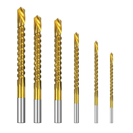 

6pcs Serrated Grooving Cutting Carpenter Spiral Saws Drill Bit Woodworking Tool