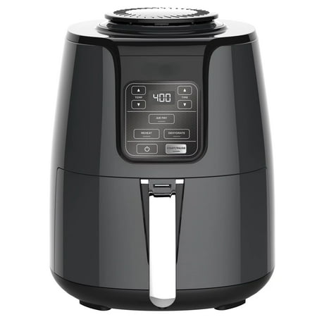 

4 Quart Air Fryer with Reheat & Dehydrate Black Silver AF100WMBestNice