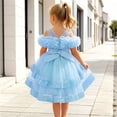 thumbnail image 4 of Toddler Girls 0-4 Years Layered Tulle Princess Dress Sequin Satin formal Ball Gown for Wedding Flower Girl, Birthdays & Stage Performance Occasions Sky Blue 1 Years, 4 of 8