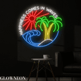 thumbnail image 2 of Glowneon Happiness Comes In Waves Neon Sign, Beach Summer Led Decor, 2 of 4