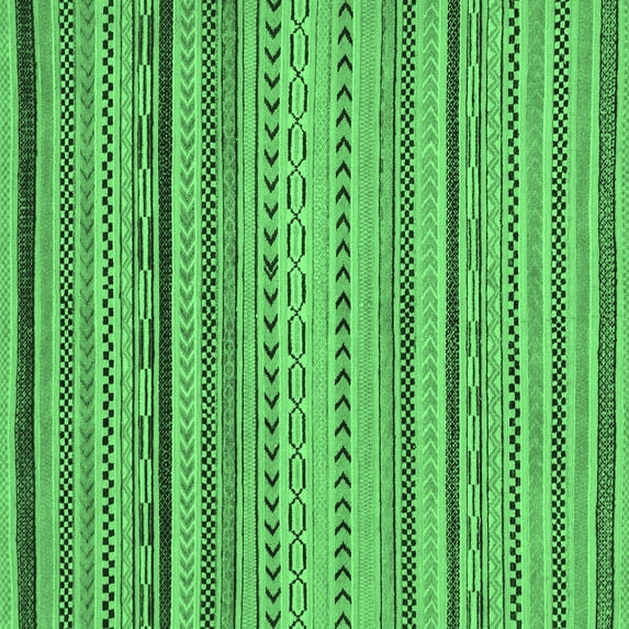 Ahgly Company Indoor Square Abstract Emerald Green Modern Area Rugs, 5' Square