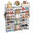 thumbnail image 1 of Organizador de zapatos Mavivegue de 9 niveles de altura para 50 a 55 pares, color gris, 1 of 9