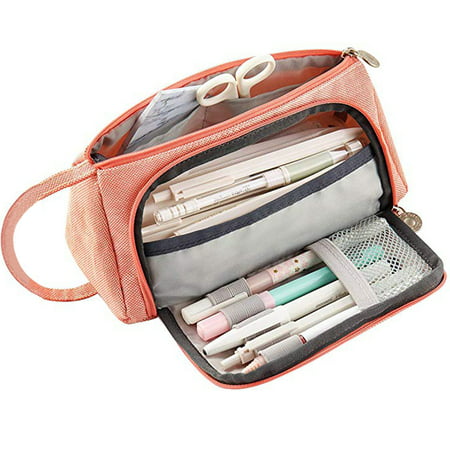 Pencil Case, Justdolife Multifunctional Big Large Capacity Pen Stationary Bag Pouch Box Organizer Holder Canvas Makeup Cosmetic Storage with Zipper for College Girl Kids School Office