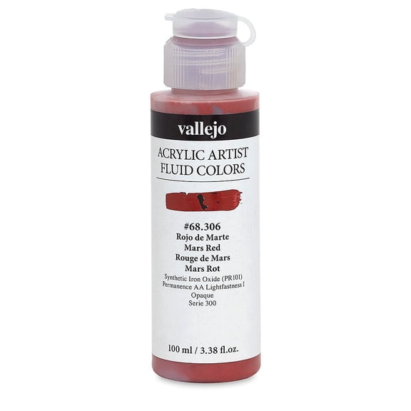 Vallejo Fluid Acrylic - Mars Red, 100 ml