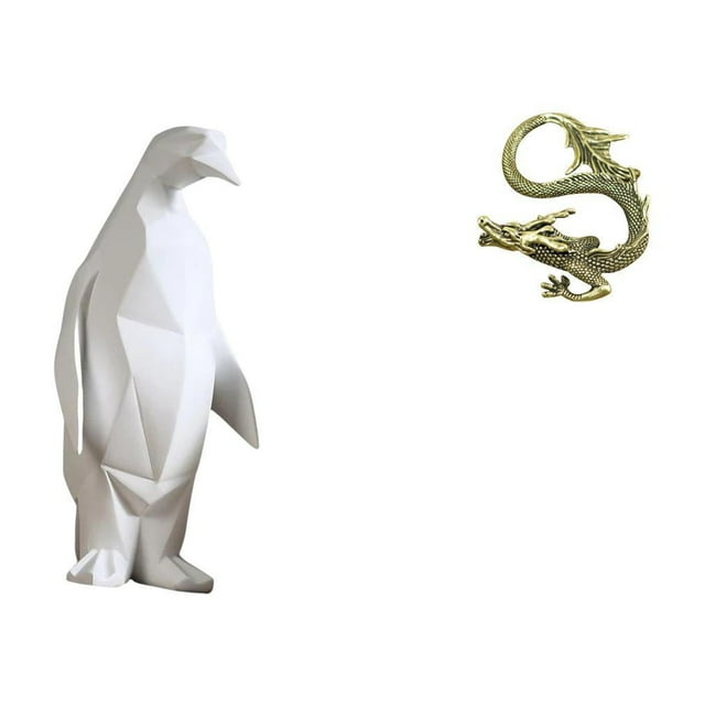 Escultura de pingüino,Escultura de pingüino para decoración nórdica del hogar,Escultura china,Minifigura china de latón para decoración de escritorio,Adorno de mesa en miniatura china de