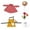 A001- Red, variant on 4 Pack, Porch Goose Outfits, 23 Inch Gardener Goose Clothes, Yellow Checked Gardening Set, Halloween Outdoor Decorations for Seasonal Porch Display, Yellow