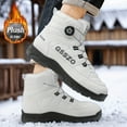 thumbnail image 2 of Men's High-Top Winter Boots with Slip-Resistant Sole, Thick Insulated & PVC Construction, All-Terrain Traction - White & Black Rugged Outdoor Hiking Boots for Urban Streetwear, All-Season Comfort, 2 of 10
