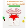 thumbnail image 3 of SUTENG Newborn Baby Clothes Girl Boy 100% Cotton Jumpsuit Summer Short Sleeve Romper 0-12 Month Infant Toddler Pajamas One Piece Outfit, 3 of 5