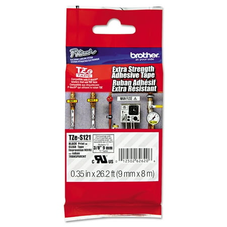 - Brother P-Touch TZe Extra-Strength Adhesive Laminated Labeling Tape, 3/8