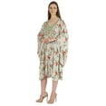 thumbnail image 3 of Moomaya Printed Tunic Kaftan Dress For Women Kimono Sleeves Loungewear Coverup Caftan Dress, 3 of 7
