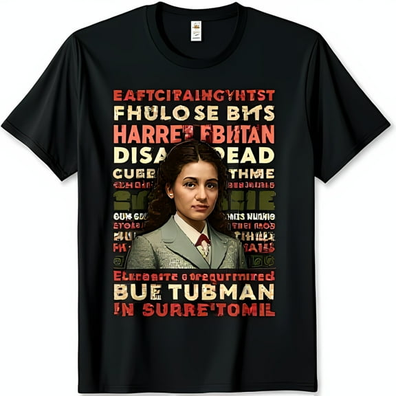 Vintage Harriet Tubman Graphic Tee Bold Design Inspiring Black T-Shirt