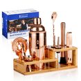 thumbnail image 1 of Touch of Mixology El Kit de Barman de Acero Inoxidable de 14 Piezas Incluye Coctelera (Oro Rosa), 1 of 7