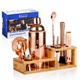 thumbnail image 1 of Touch of Mixology El Kit de Barman de Acero Inoxidable de 14 Piezas Incluye Coctelera (Oro Rosa), 1 of 7