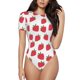 thumbnail image 1 of Balery Cartoon Strawberry Body de cuello redondo de manga corta para mujer Tops de manga corta Tops básicos-Large, 1 of 7