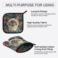 thumbnail image 3 of Yayeee Oven Mitts and Pot Holder Set of 4 Heat Resistant Kitchen Gloves Baking Hot Pad, Flowers and Cat, 3 of 5