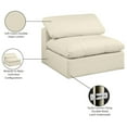 thumbnail image 2 of Meridian Furniture Comfy Cream Vegan Leather Armless Chair, 2 of 11