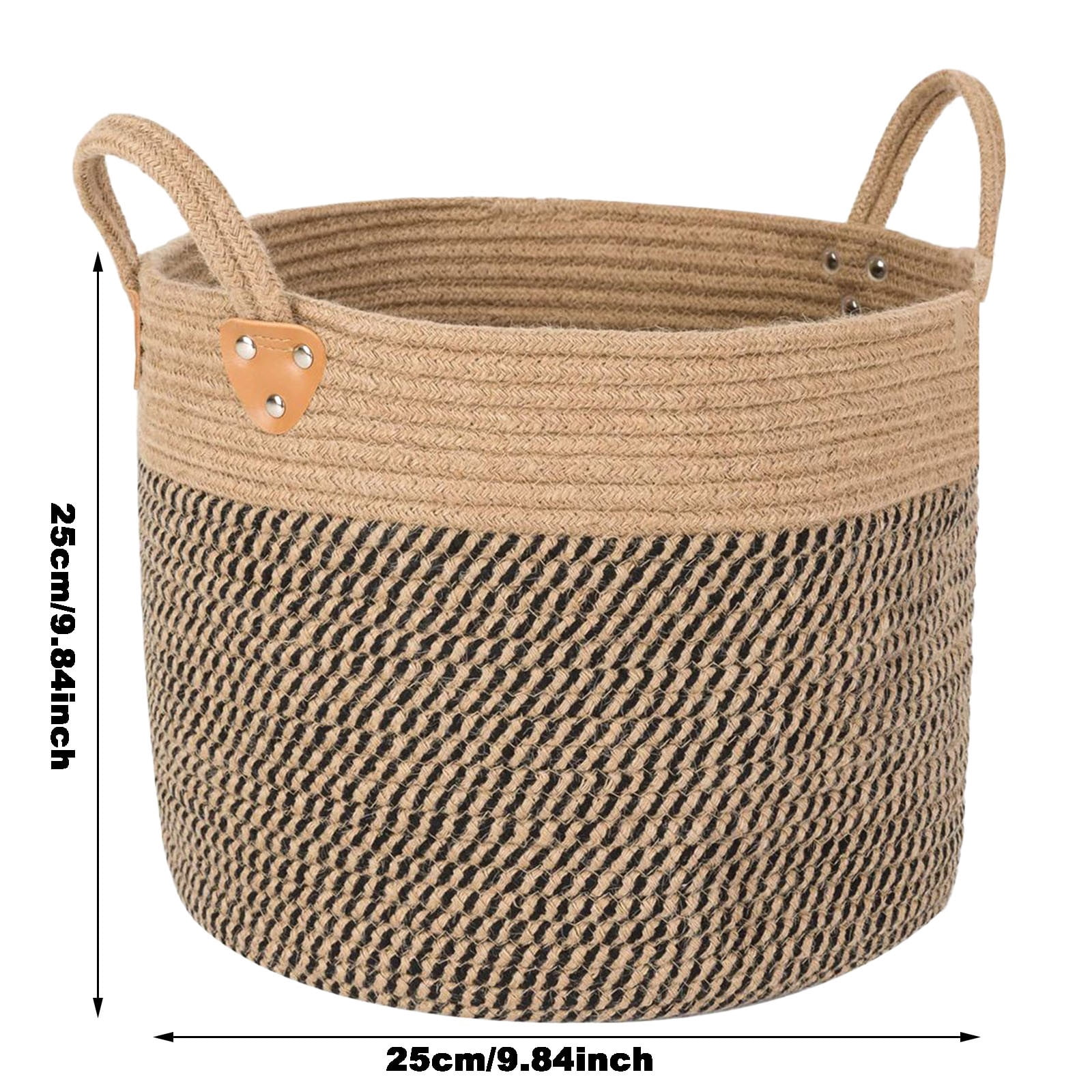 Giyblacko Cotton Rope Basket Cotton Rope Woven Storage Basket Foldable Storage Basket With Handles Portable Laundry Basket For Storage Baby Clothes Hamper 10x 10inch