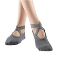 thumbnail image 3 of Babcutegg Pilates Socks for Women Yoga Non-Slip Gym Wear Comfortable and Breathable with Straps Athletic Wear Womens Athletic Wear Dark Gray Size Free Size, 3 of 6