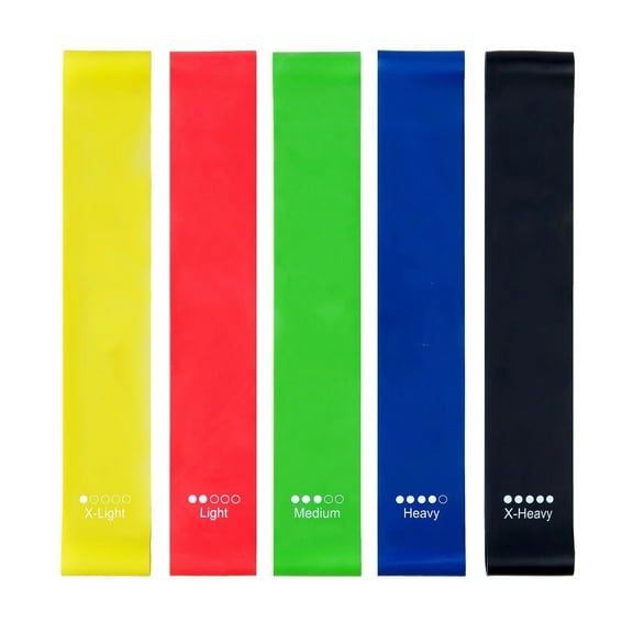 Resistance Bands,Exercise Loop Bands and Workout Bands Set of 5,12-inch Fitness Bands for Training or Physical Therapy-Improve Mobility and Strength