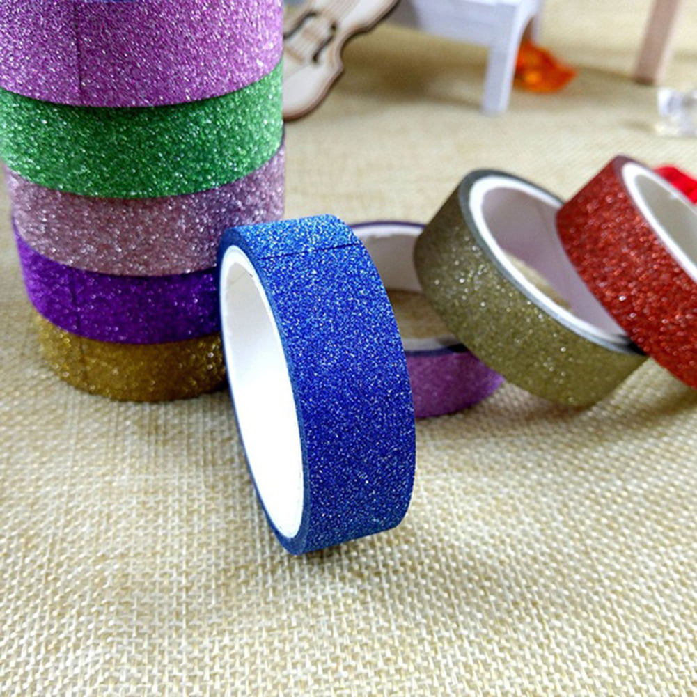 10pcs 1.5cmx3m Glitter Pattern Washi Tape Adhesive Sticker Decorative DIY Crafts 