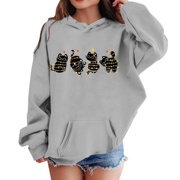 Cute Hoodies for Little Girl Christmas Casual Printed Hoodie Sweatshirt Tops Size 6-7T ,Yellow
