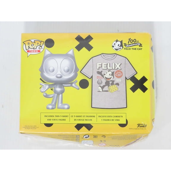 Funko POP! Tees Felix The Cat [Silver] Size XL Collectors Box