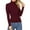 Wine, variant on AOOCHASLIY Sweaters Fall Clearance Womens Fashion Long Sleeve Turtlen Neck Knitted Wrap Pullover Slim Sweater