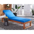 thumbnail image 3 of SAFAVIEH Solano Outdoor Patio Sunlounger, Natural/Royal Blue, 3 of 15