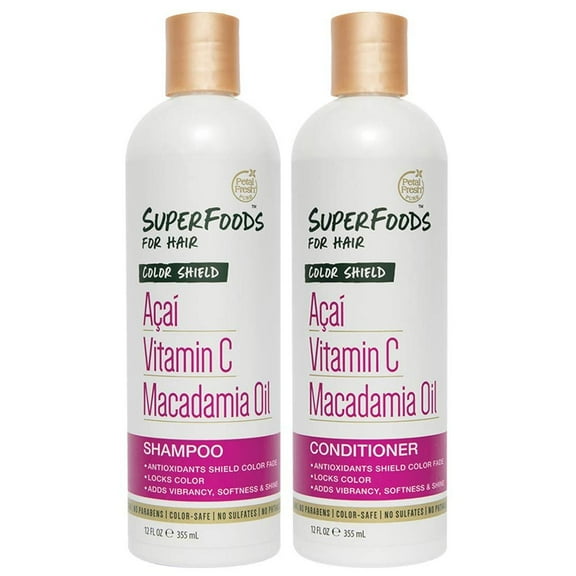 Petal Fresh SuperFoods Color Shield Shampoo & Conditioner Aa, Vitamin C & Macadamia Oil  SuperFoods Beauty
